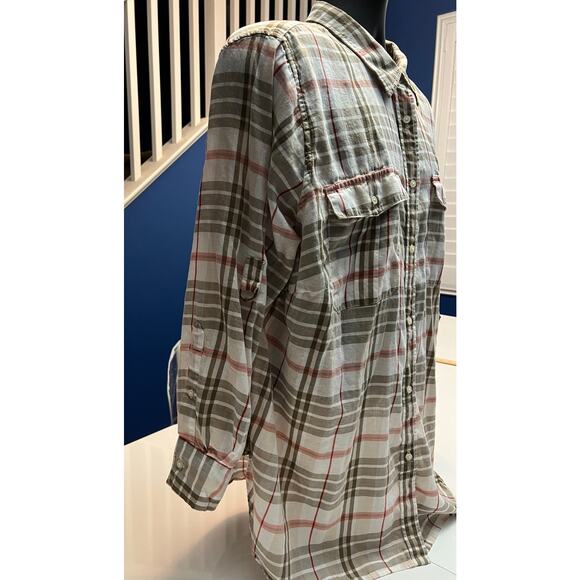 Woman’s Lauren Ralph Lauren 3X Plaid Button-Down Shirt - Roll Tab Sleeves - Picture 5 of 10